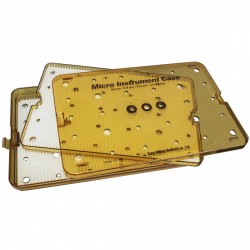 CAJA PARA ESTERILIZAR MICRO INSTRUMENTAL DE 2 PISOS, ALTO 4CM